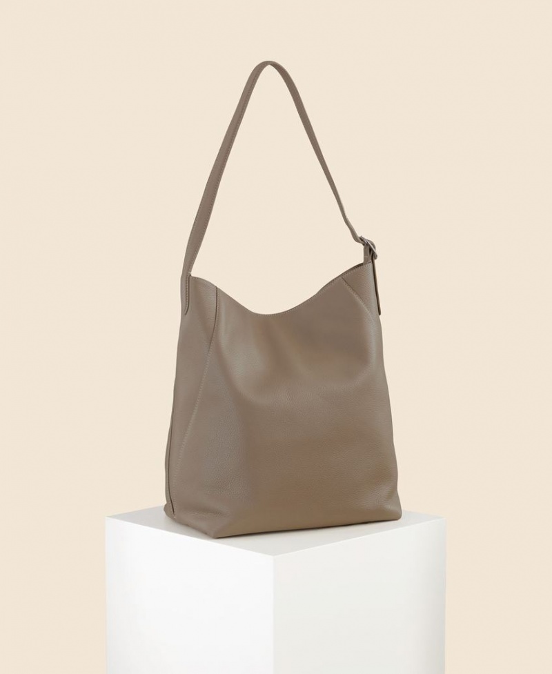 Bolsas Tote Cafuné Drop Hobo Feminino Cinzentas Marrom | IUE262SL