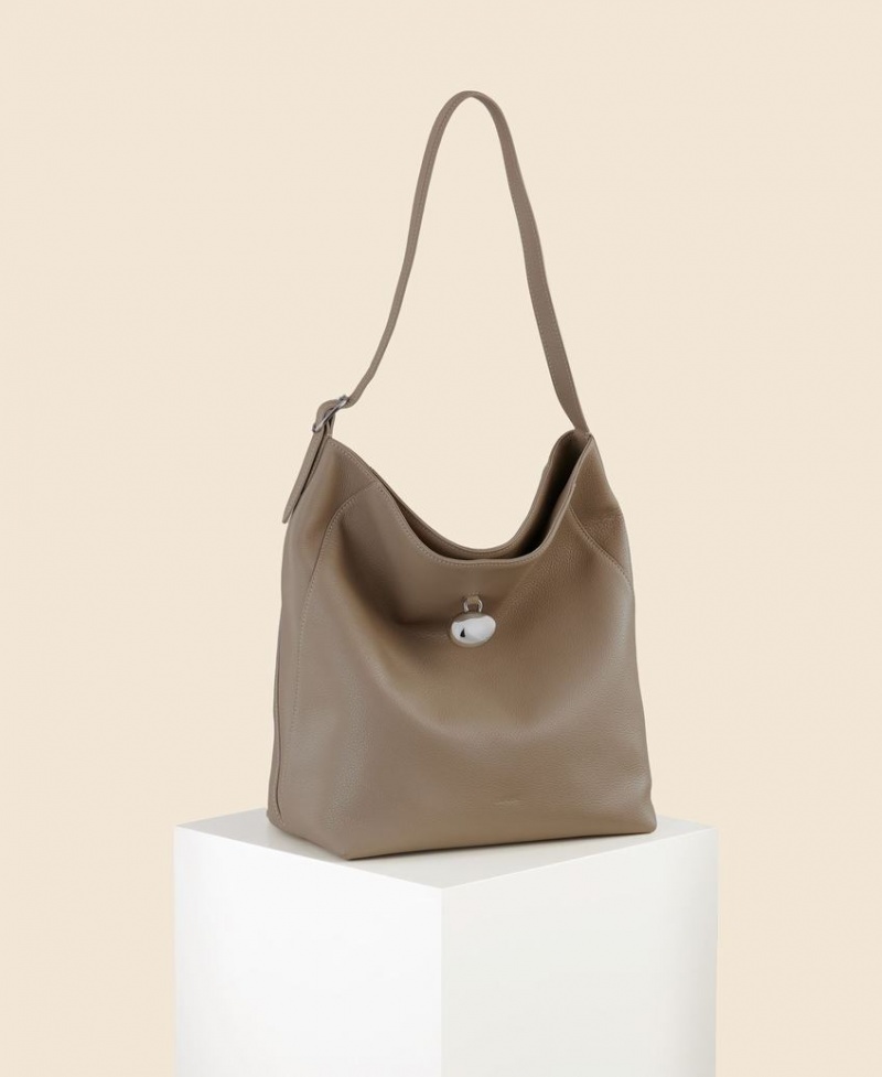 Bolsas Tote Cafuné Drop Hobo Feminino Cinzentas Marrom | IUE262SL